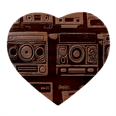 Retro Cameras Old Vintage Antique Technology Wallpaper Retrospective Heart Wood Jewelry Box by Grandong