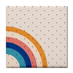 Abstract Geometric Bauhaus Polka Dots Retro Memphis Rainbow Tile Coaster