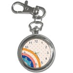 Abstract Geometric Bauhaus Polka Dots Retro Memphis Rainbow Key Chain Watches Front