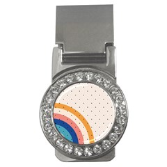 Abstract Geometric Bauhaus Polka Dots Retro Memphis Rainbow Money Clips (cz) 