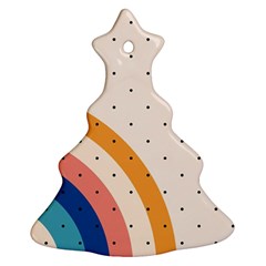 Abstract Geometric Bauhaus Polka Dots Retro Memphis Rainbow Christmas Tree Ornament (two Sides)