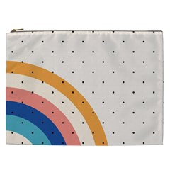 Abstract Geometric Bauhaus Polka Dots Retro Memphis Rainbow Cosmetic Bag (xxl)