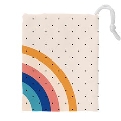 Abstract Geometric Bauhaus Polka Dots Retro Memphis Rainbow Drawstring Pouch (4xl)