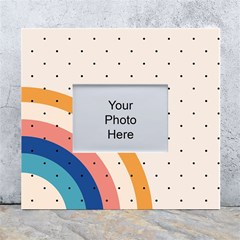 Abstract Geometric Bauhaus Polka Dots Retro Memphis Rainbow White Wall Photo Frame 5  X 7  by Maspions