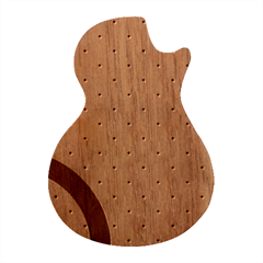 Abstract Geometric Bauhaus Polka Dots Retro Memphis Rainbow Guitar Shape Wood Guitar Pick Holder Case And Picks Set by Maspions