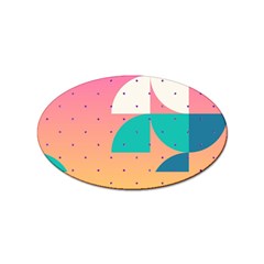 Abstract Geometric Bauhaus Polka Dots Retro Memphis Art Sticker Oval (100 Pack)