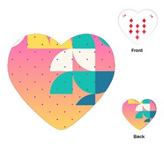 Abstract Geometric Bauhaus Polka Dots Retro Memphis Art Playing Cards Single Design (heart)