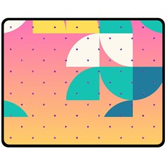 Abstract Geometric Bauhaus Polka Dots Retro Memphis Art Two Sides Fleece Blanket (medium)