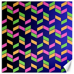 Background Pattern Geometric Pink Yellow Green Canvas 12  X 12 