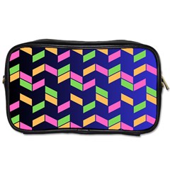 Background Pattern Geometric Pink Yellow Green Toiletries Bag (one Side) by Maspions