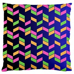 Background Pattern Geometric Pink Yellow Green Large Premium Plush Fleece Cushion Case (two Sides)