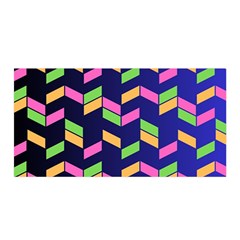 Background Pattern Geometric Pink Yellow Green Satin Wrap 35  X 70  by Maspions