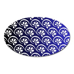 Pattern Floral Flowers Leaves Botanical Oval Magnet