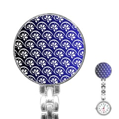 Pattern Floral Flowers Leaves Botanical Stainless Steel Nurses Watch