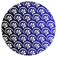 Pattern Floral Flowers Leaves Botanical Round Trivet by Maspions