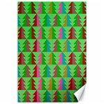 Trees Pattern Retro Pink Red Yellow Holidays Advent Christmas Canvas 12  x 18  11.88 x17.36  Canvas - 1