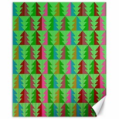 Trees Pattern Retro Pink Red Yellow Holidays Advent Christmas Canvas 16  X 20 
