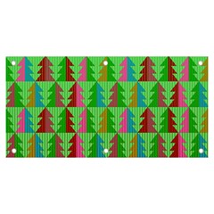 Trees Pattern Retro Pink Red Yellow Holidays Advent Christmas Banner And Sign 6  X 3 