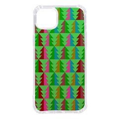 Trees Pattern Retro Pink Red Yellow Holidays Advent Christmas Iphone 14 Plus Tpu Uv Print Case by Maspions