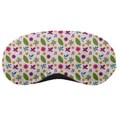 Pattern Flowers Leaves Green Purple Pink Sleep Mask by Maspions