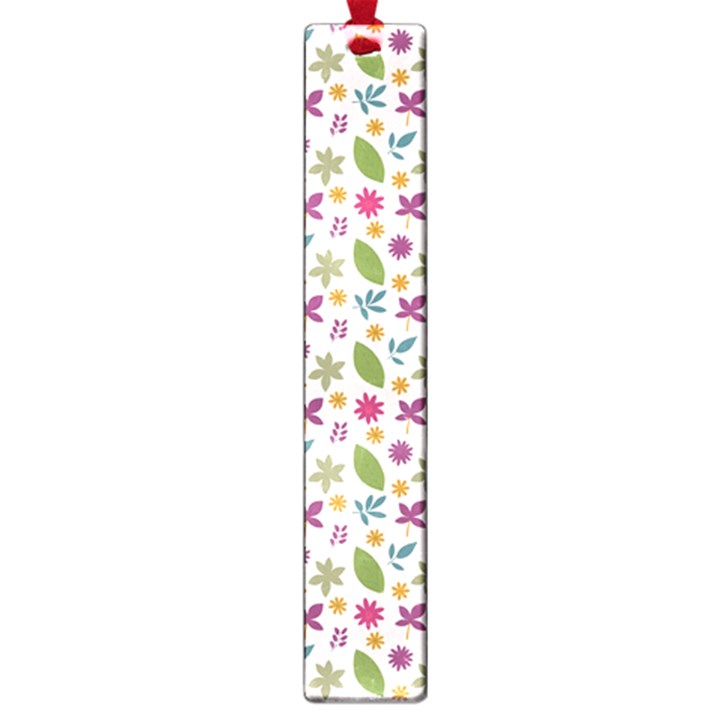 Pattern Flowers Leaves Green Purple Pink Large Book Marks