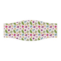 Pattern Flowers Leaves Green Purple Pink Stretchable Headband