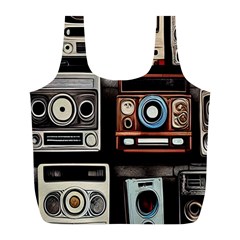 Retro Cameras Old Vintage Antique Technology Wallpaper Retrospective Full Print Recycle Bag (l)