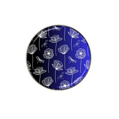 Pattern Floral Leaves Botanical White Flowers Hat Clip Ball Marker