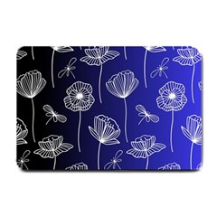 Pattern Floral Leaves Botanical White Flowers Small Doormat