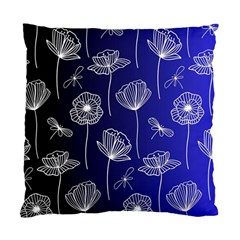 Pattern Floral Leaves Botanical White Flowers Standard Cushion Case (one Side)