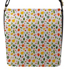 Background Pattern Flowers Leaves Autumn Fall Colorful Leaves Foliage Flap Closure Messenger Bag (s)