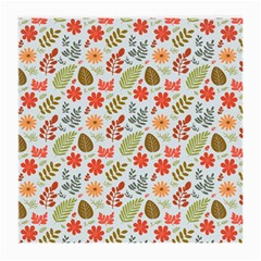 Background Pattern Flowers Design Leaves Autumn Daisy Fall Medium Glasses Cloth (2 Sides)