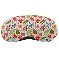 Background Pattern Flowers Design Leaves Autumn Daisy Fall Sleep Mask by Maspions