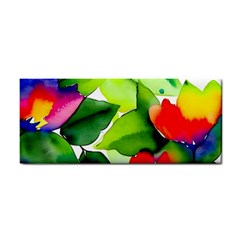Watercolor Flowers Leaves Foliage Nature Floral Spring Hand Towel by Maspions
