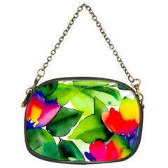 Watercolor Flowers Leaves Foliage Nature Floral Spring Chain Purse (two Sides) by Maspions