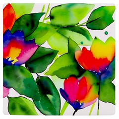 Watercolor Flowers Leaves Foliage Nature Floral Spring Uv Print Square Tile Coaster  by Maspions