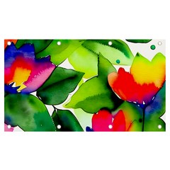 Watercolor Flowers Leaves Foliage Nature Floral Spring Banner And Sign 7  X 4 