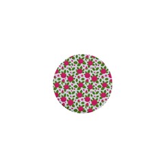 Flowers Leaves Roses Pattern Floral Nature Background 1  Mini Magnets