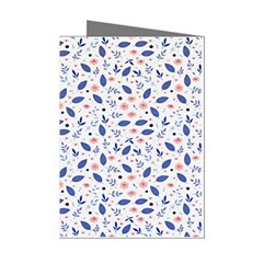 Background Pattern Floral Leaves Flowers Mini Greeting Cards (pkg Of 8) by Maspions