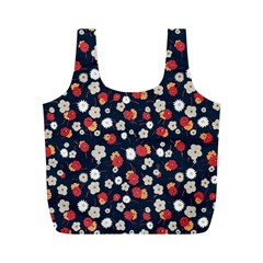 Flowers Pattern Floral Antique Floral Nature Flower Graphic Full Print Recycle Bag (m)