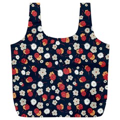 Flowers Pattern Floral Antique Floral Nature Flower Graphic Full Print Recycle Bag (xl)