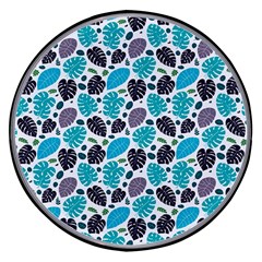 Leaves Monstera Pattern Nature Blue Purple Mauve Flora Wireless Fast Charger(black) by Maspions