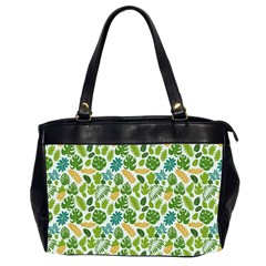 Leaves Tropical Background Pattern Green Botanical Texture Nature Foliage Oversize Office Handbag (2 Sides)