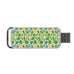 Leaves Tropical Background Pattern Green Botanical Texture Nature Foliage Portable Usb Flash (one Side)