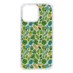 Leaves Tropical Background Pattern Green Botanical Texture Nature Foliage Iphone 14 Pro Max Tpu Uv Print Case by Maspions