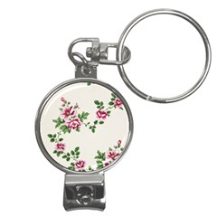 Vintage Flower Art Artwork Blooming Blossom Botanical Botany Nature Floral Pattern Nail Clippers Key Chain by Maspions