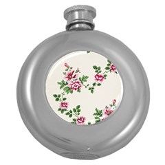 Vintage Flower Art Artwork Blooming Blossom Botanical Botany Nature Floral Pattern Round Hip Flask (5 Oz)