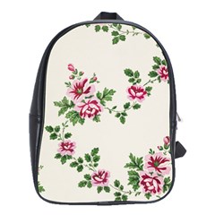 Vintage Flower Art Artwork Blooming Blossom Botanical Botany Nature Floral Pattern School Bag (large)