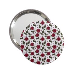 Roses Flowers Leaves Pattern Scrapbook Paper Floral Background 2 25  Handbag Mirrors