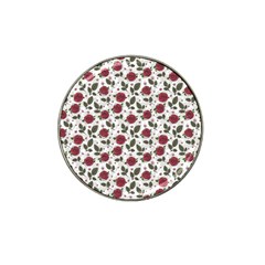 Roses Flowers Leaves Pattern Scrapbook Paper Floral Background Hat Clip Ball Marker